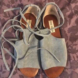 Steve Madden Dusty Blue Tie Up Sandals
